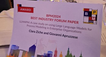 Masterarbeit mit BPM2024 BEST INDUSTRY FORUM Paper Award ausgezeichnet