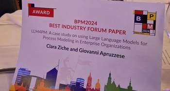 Master's thesis honored with BPM2024 BEST INDUSTRY FORUM Paper Award