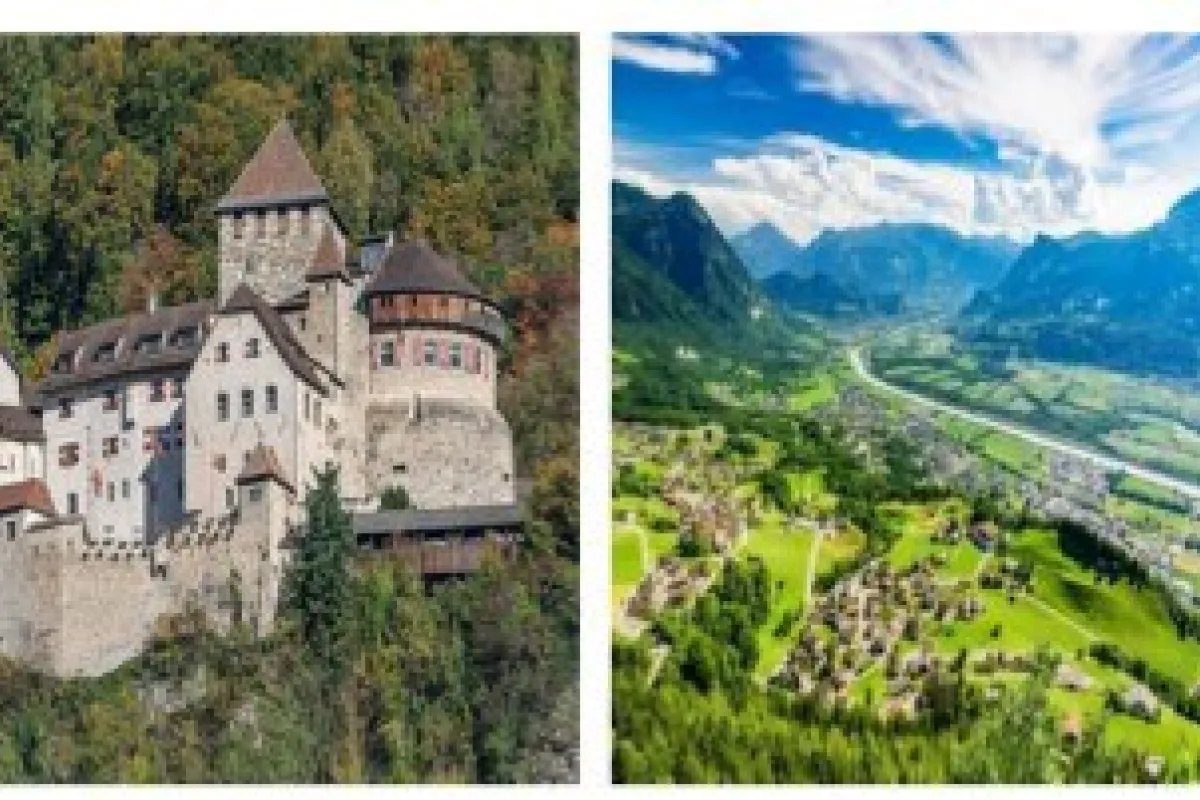 Dr. Pejman Ebrahimi und Prof. Dr. Johannes Schneider von der Universität Liechtenstein präsentieren ihre wissenschaftliche Studie über die Anwendung von KI-Modellen zur Umwandlung von Bildern von Liechtensteiner Sehenswürdigkeiten in Text.