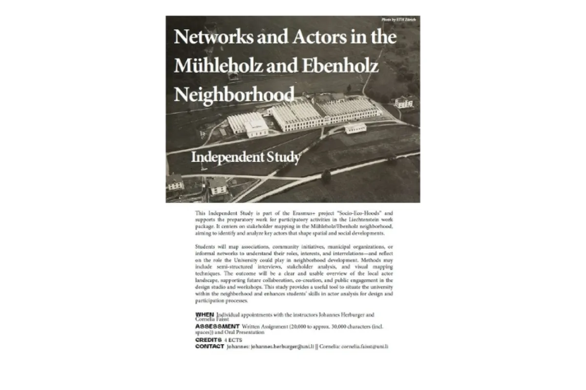 Poster zu einer Vorlesung an der Universität Liechtenstein