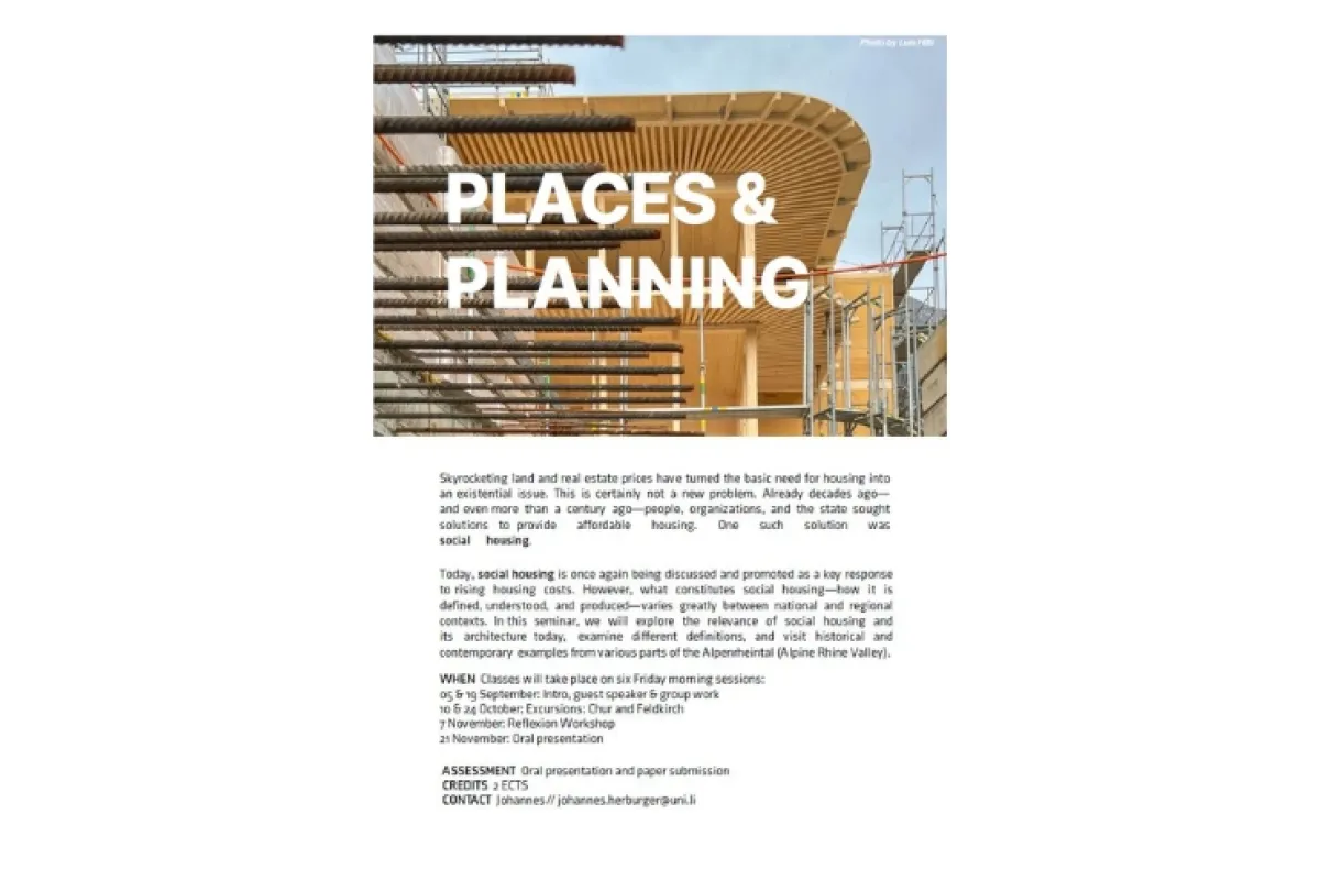 Poster mit dem Titel "Places and Planning"