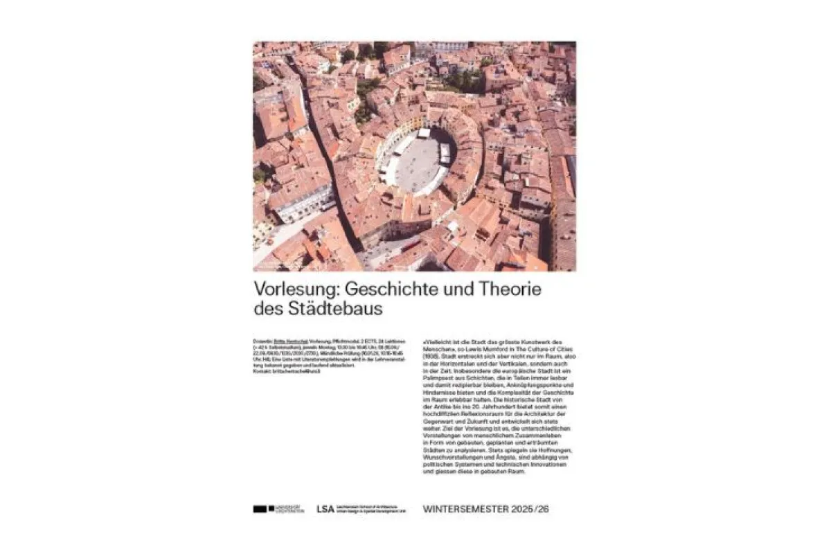 Poster zur Vorlesung Geschichte und Theorie des Städtebaus im WS 25/26