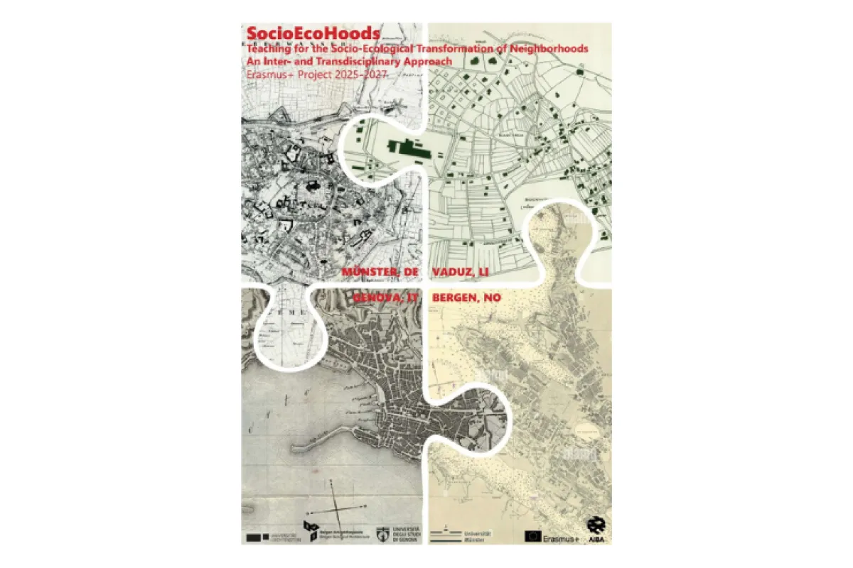 Collage mit roter Schrift