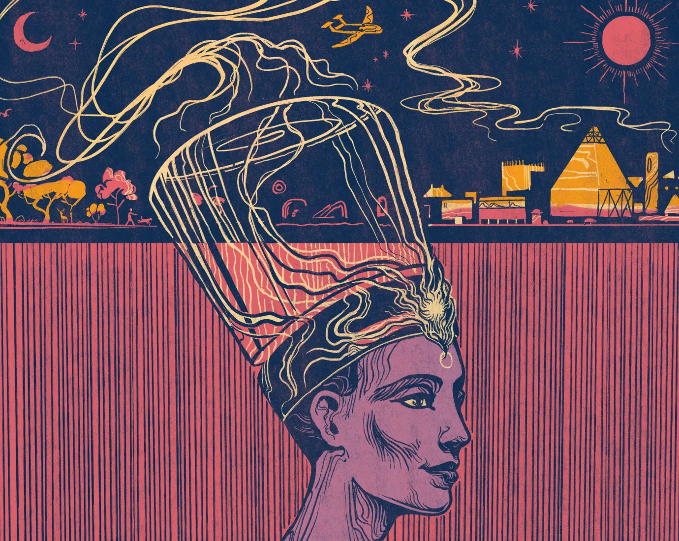 Illustration Titelseite Zeitung Denkraum von Adam Vogt