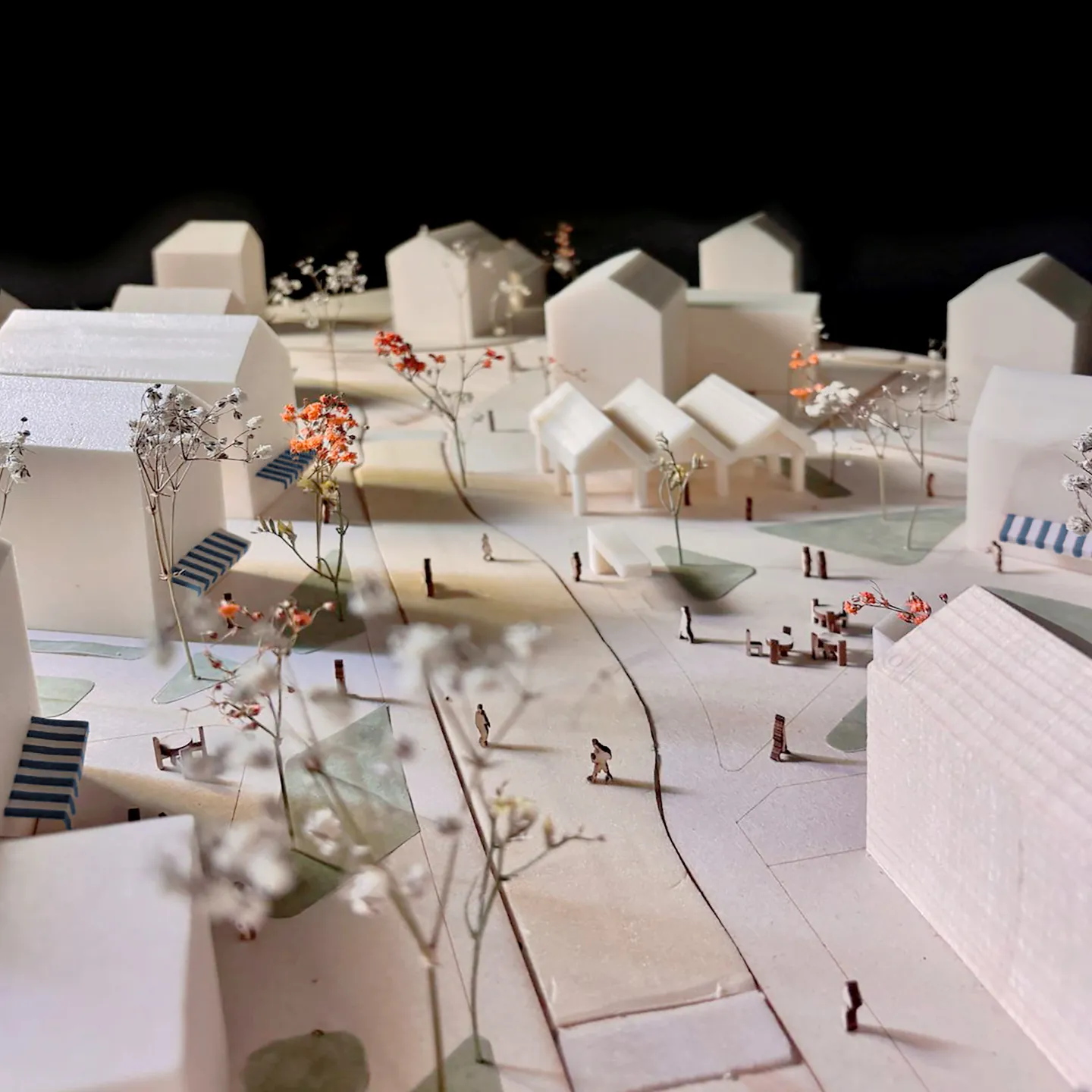 Modellfoto mit weissen Häusern