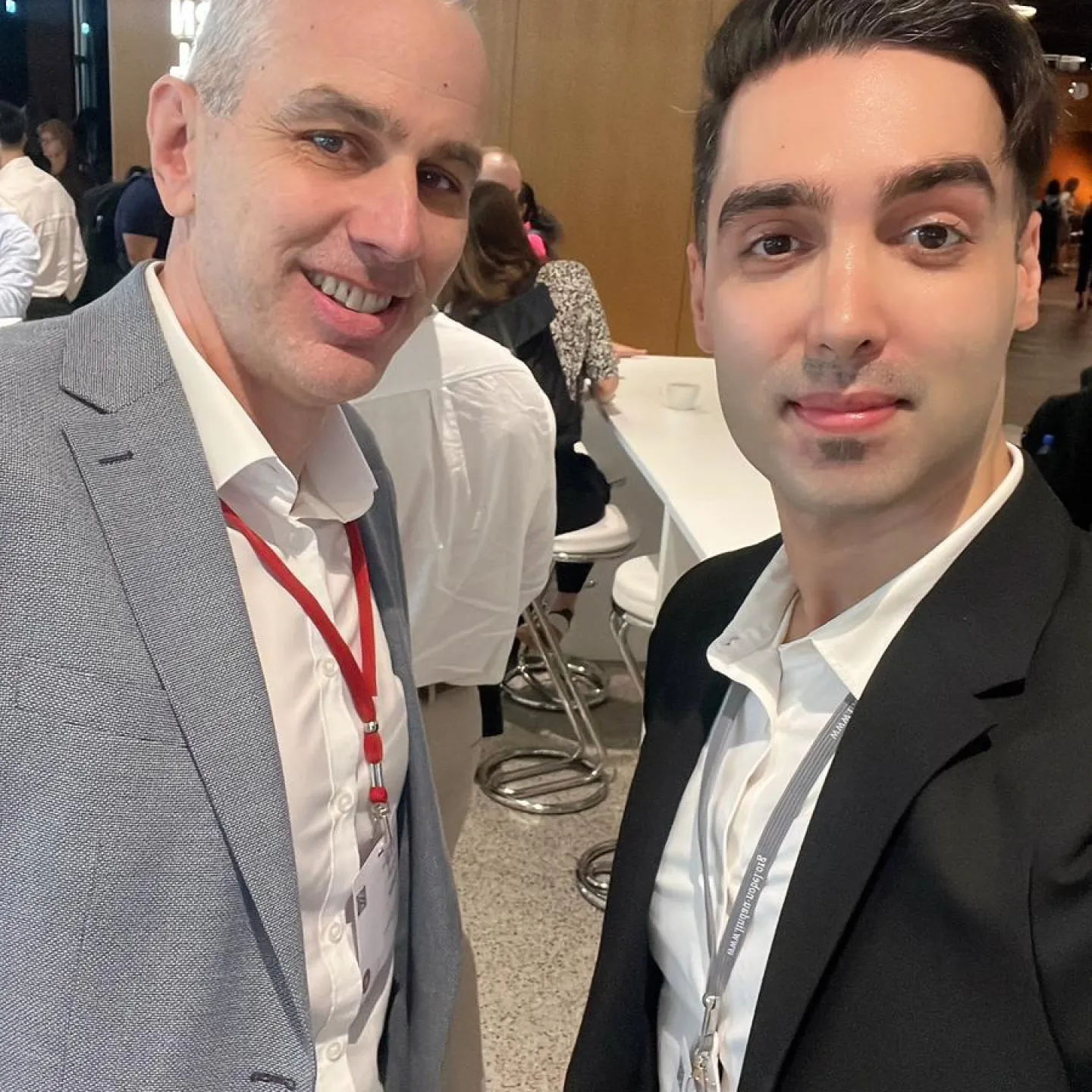 Michael Hanke und Pejman Ebrahimi (v. l.) bei Lindau Nobel