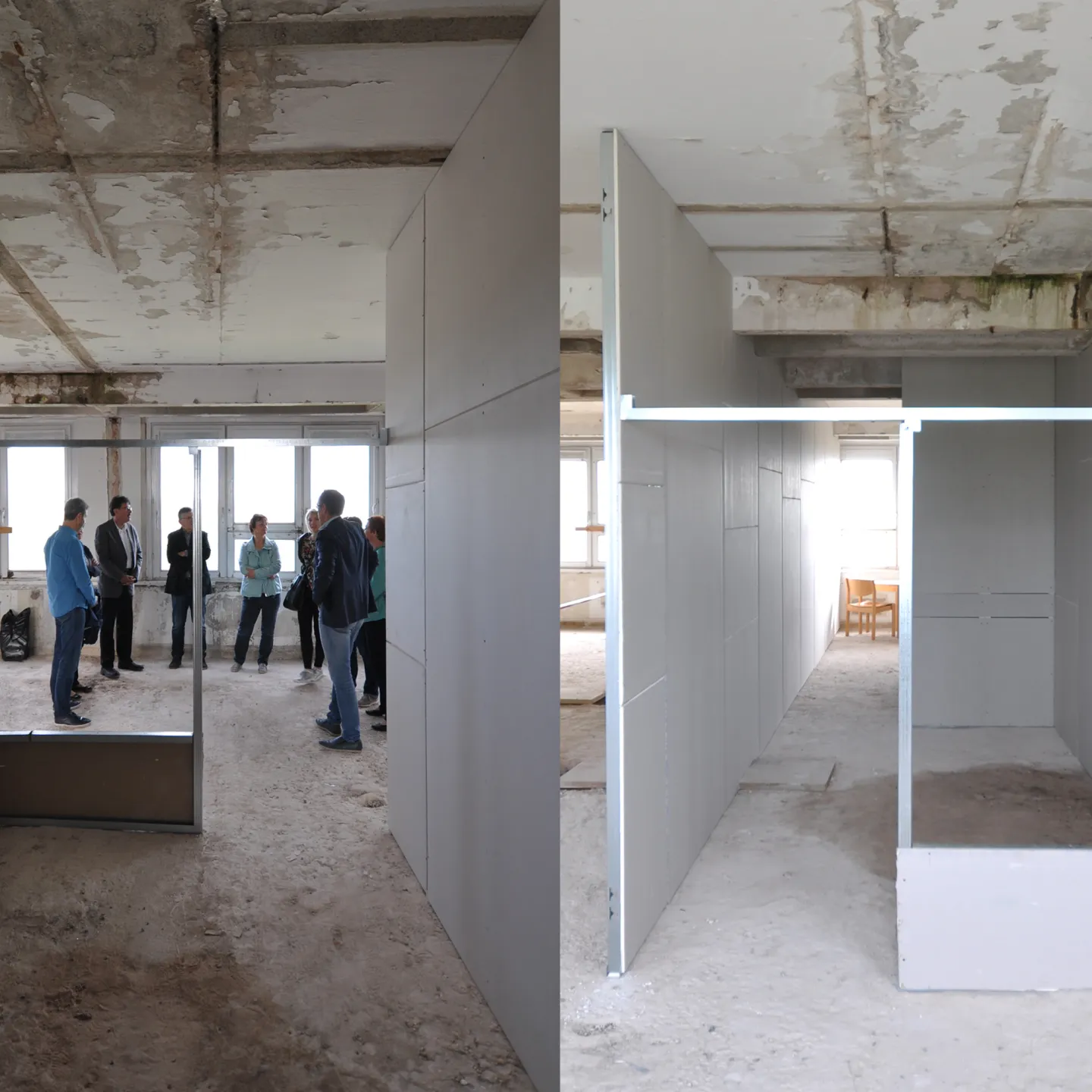 Mehrere Menschen bei einer Baustellenbesprechung