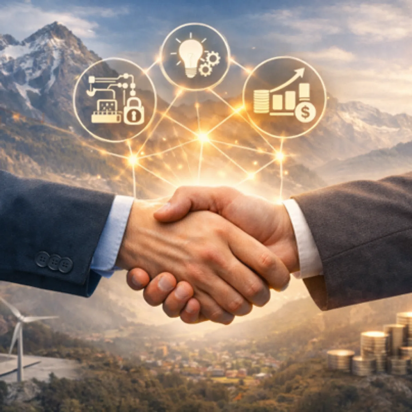 Zwei schüttelnde Hände