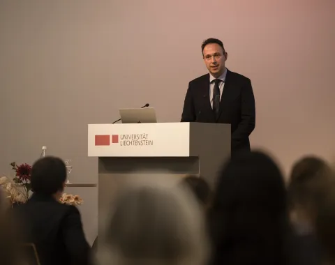 Vernissage Fotoausstellung Christian Clauwers am 7. Oktober 2025 an der Universität Liechtenstein.