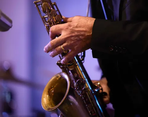 Saxofonspieler-Live-Musik-Veranstaltung-Universität-Liechtenstein