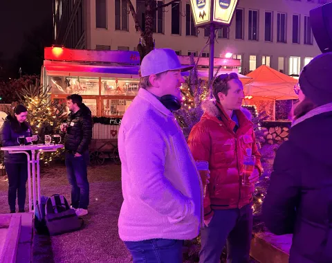 Eisstockschiessen im Biergarten