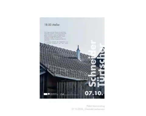Eventplakat für den Vortrag von Schneider Türtscher