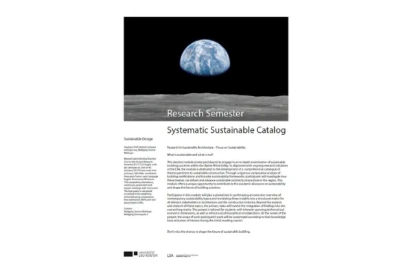 Cover des Researchsemesters "Systematic Sustainable Catalogue"