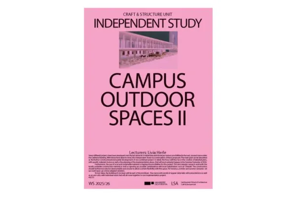Rosafarbenes Poster zur Individual Study Campus Outdoor Spaces II 
